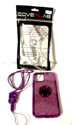 Coverlab  iPhone 12 pro case Glitter purple with Armband and Kickstand NEW!