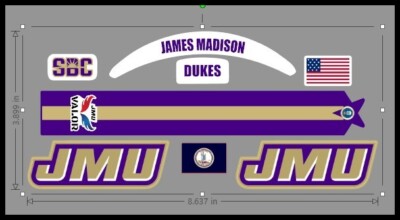 FULL SIZE James Madison Dukes Helmet Alternative Decals 2023 vs Air Force