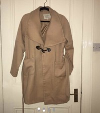 Vera & Lucy Camel Trench Coat Toggle Label Midi Coat Winter Size Small