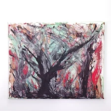 Painting "Im Schwarzen Holz" Unikat Unique signed Prof.em A. Loeschner-Gornau