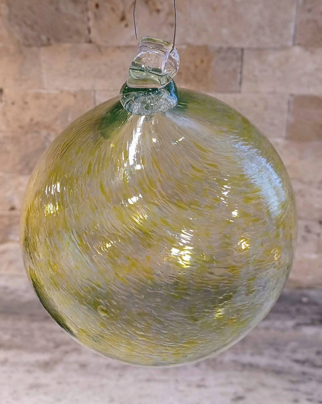 Yellow And Green Hanging Swril Blown Glass Suncatcher Orb eBay