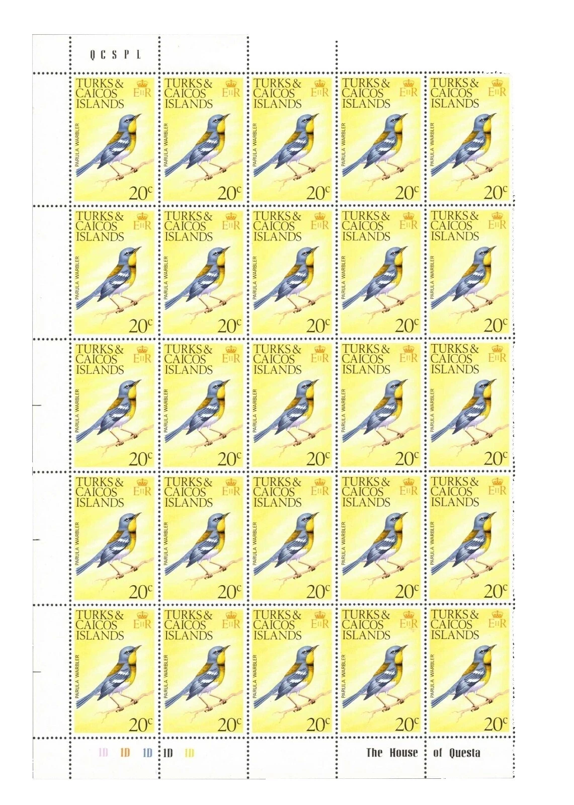 Aves Sellos Hoja Completa