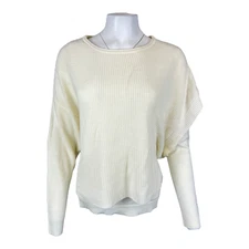 Attitudes by Renee Women's Double Layer Sweater Knit Top Marshmallow Small Size