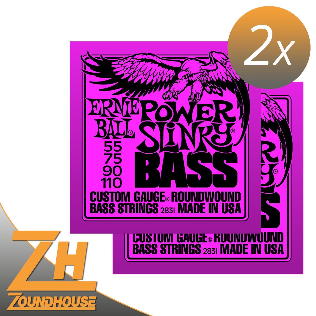 ERNIEBALL 2 x EB2831 Мощный обтягивающий бас Satz 055-110