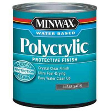 NEW MINWAX QUART CLEAR SATIN WATER BASED POLYCRYLIC FINISH 6543060