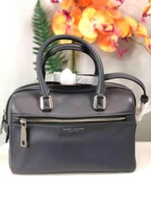 MARC JACOBS Recruit Bauletto Dark Grey Leather Satchel Bag