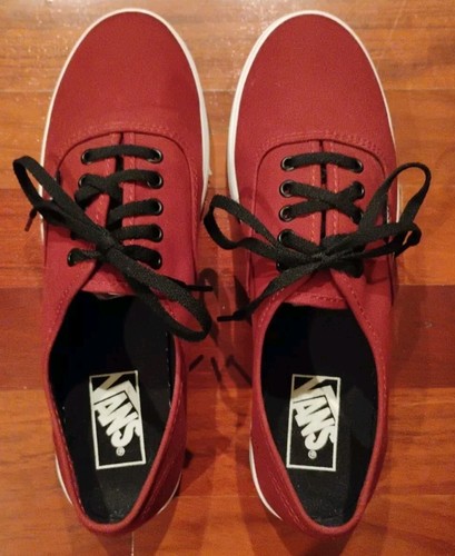 VANS Off the Wall UNISEX Canvas Burgundy Low-Top Lace-Up Casual Sneakers W9/M7.5 - Picture 2 of 11