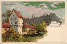 Old postcard Rothenburg Topplerschlosschen GERMANY (1077328)