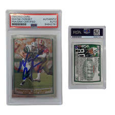 1999 Wayne Chrebet Topps Chrome #27 Autographed PSA Auto Authentic
