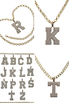 Buchstabenkette Gold Initialen an Erbskette oder Panzerkette große Buchstaben