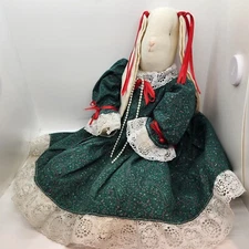 Vintage Handmade Bunny Rabbit Floppy Ears Christmas Rag Doll
