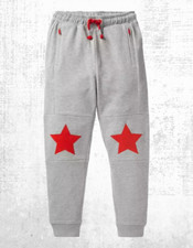Ex Mini Boden Boy's Full Length Warrior Knee Joggers in Grey Star (A Bit Defect)