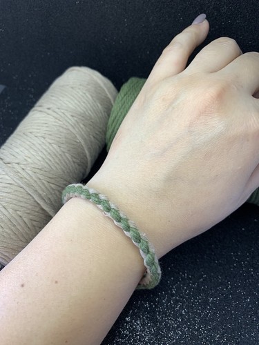 macrame 3mm cotton cord bracelet , Tibetan Ornament Braided Bracelet, Unisex - Picture 4 of 8