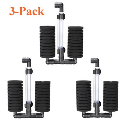NOT SPECIFIED 3 PCS Bio Sponge Filter Aquarium Fish Tank Betta Fry Shrimp Double Head XY-2822