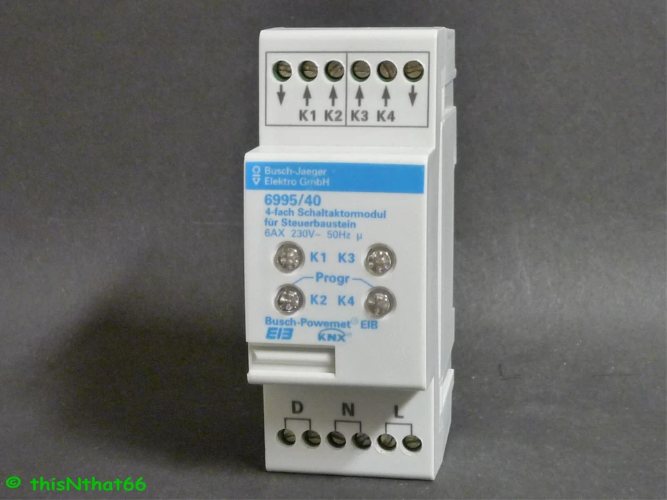 Busch-Jaeger 6995/40 EIB KNX Powernet Schaltaktormodul 4fach mit Handbedienung
