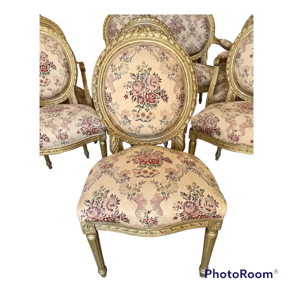 Набор из 7 предметов французский диван и кресла Наполеон III антикварная гостиная - Изображение 3 из 4