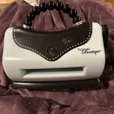 Sizzix Texture Boutique Blue & Black Purse Shaped Embossing Machine Hand Crank