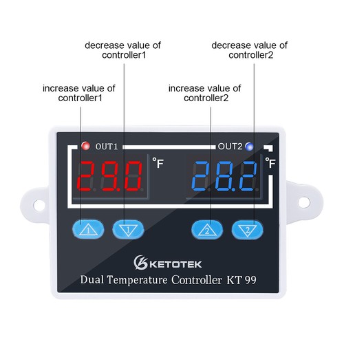 AC 220V Digital Temperature Controller Thermostat Incubator Control Dual Probe - Picture 2 of 9