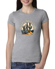 Desert Adventure Cactus  Nature Women Slim Fit Junior Tee