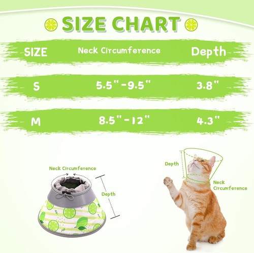 Cat Cone Lightweight Recovery Collar for Cats Adjustable Protective Cat Neck - Picture 5 of 28