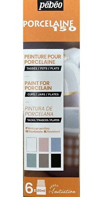 Pebeo Porcelaine 150 Inititation Set 6 x 20ml Paint Pastel Chalk Colours Ceramic