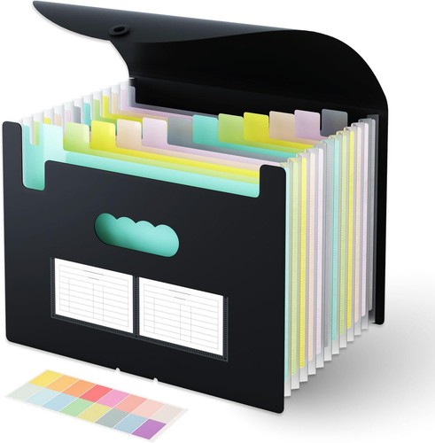 Eoout Accordion File Organizer, Expanding File Folder Letter Size, 13 Pockets, P