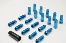 1320 Close end Steel lug nuts 12x1.25 Blue color 48mm length 20pcs Extended