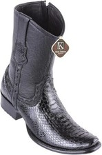 King Exotic BLACK PYTHON SNAKE Western Boot Side Zipper Mid Calf D 479B5705