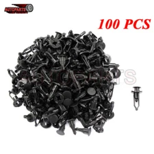 100x New 9mm Black Push-Type Fastener Rivet Retainer Clip for Toyota Lexus Scion