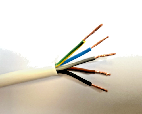 0.75mm HEAT RESISTANT FLEX 3 CORE & 5 CORE FLEXIBLE WHITE CABLE CUT TO LENGTH - Picture 9 of 9