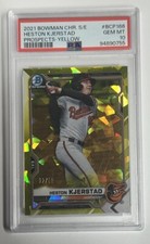 2021 Bowman Chrome Prospects Sapphire Yellow Heston Kjerstad PSA GEM MT 10