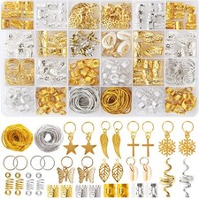230PCS Hair Jewelry Beads Dreadlocks Jewels for Women Braids Gold And Silver ...