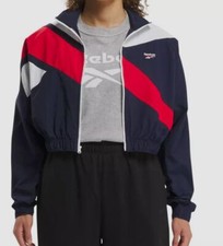 Reebok Women's Blue Classics Franchise Zip-Up Track Jacket Size L