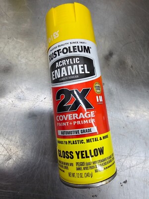 RUST-OLEUM ACRYLIC ENAMEL 2X316890 Spray Paint, Gloss Yellow F0155