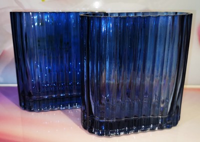 Boltze Tulipa Vase blau Tischvase 14 cm Glas Neu
