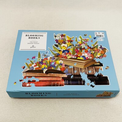 Galison Books Shaped Puzzle 750pc Jigsaw Blooming Bookworm Bibliophile Reader