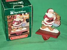 #2121 - CHRISTMAS STOCKING HOLDER, HANGER - SANTA CLAUS WITH RACCOONS!