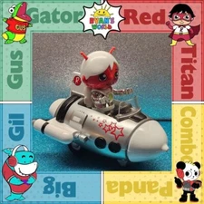 Ryan's World Metallic Alien Figure with Pull Back Rocket Ship Bonkers Toy co