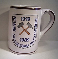 04 106 Ehrengeschenk Krug 70 Jahre Gipstagebau Rottleberode 1919-1989