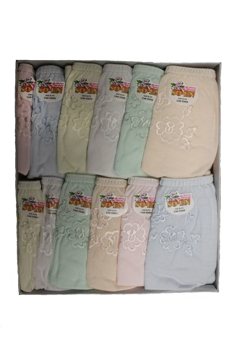 1 Box Of 12 GIRL KIDS SOEN Colored Flower Design UNDERWEAR PANTIES XBC111A