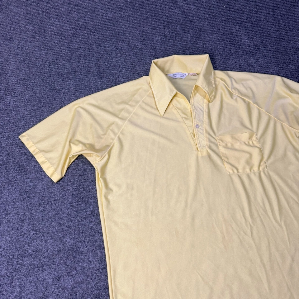 Винтажная мужская футболка Lilly Dache большая желтая эластичная диско Nik MCM Club 60-е 70-е - Изображение 2 из 4