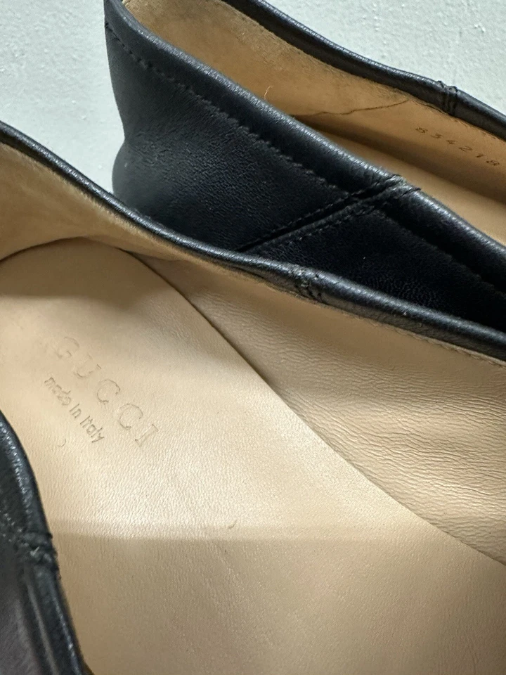 Mocassim GUCCI LISTRADO DE COURO PRETO HORSEBIT JORDAAN PRINCETOWN EU 38 EUA 8 - Imagem 4 de 4