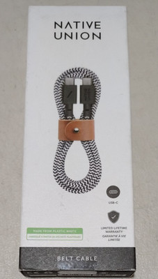 Native Union Belt Cable 60w 4ft (USB-C to USB-C) for iPhone Samsung pixel ZEBRA
