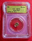 Gold Eagle Head 1/500th Ounce .9999 Gold Round ICG MS70