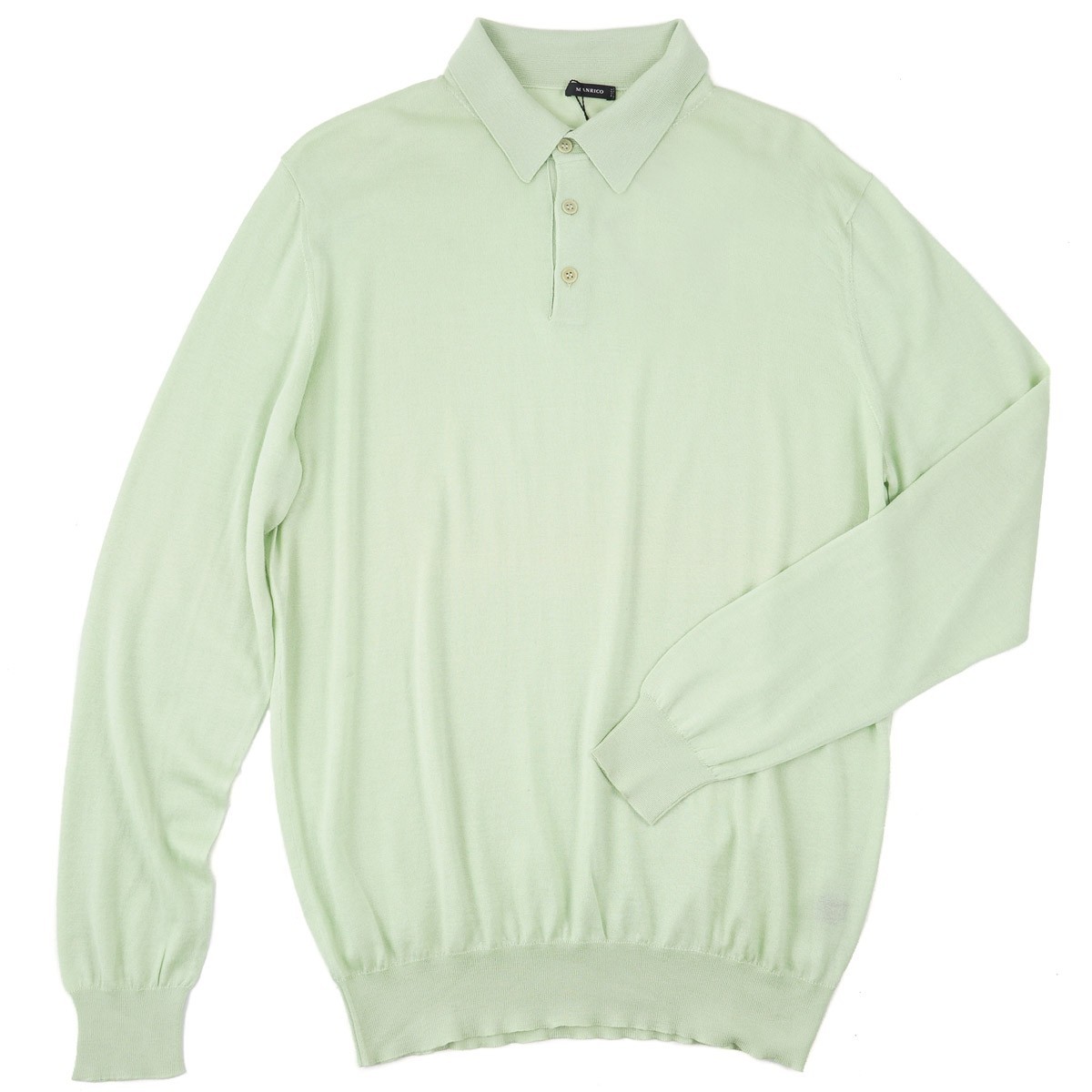 Manrico Lightweight Superfine Cashmere-Silk Polo Sweater L Long 