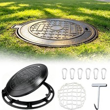 Cast Iron Manhole Cover & Frame, C250 Heavy Duty Anti-Slip Driveway Septic Tank