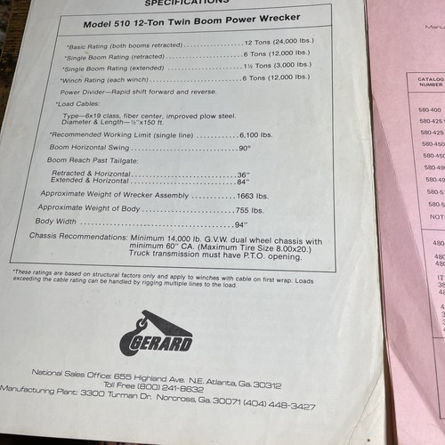 Gerard Inc Power Wreckers Advertising Folder\vintage/ Brochure/ Sales/ Book - Picture 4 of 5