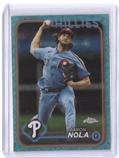 2024 Topps Chrome #262 Aaron Nola Aqua Refractors #/199