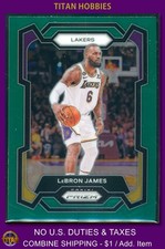 2023-24 Panini Prizm GREEN Prizm #63 LeBron James GREEN Prizm