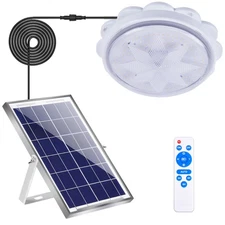 Solar Ceiling Light, Porch Ceiling Light with Remote, Dimmable Solar Shed Lig...